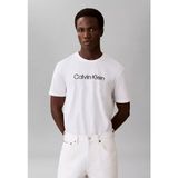 Calvin Klein Erkek Kısa Kol Bisiklet Yaka Calvın Yazı Desenli Pamuklu Beyaz T-Shirt LV04LF809G-YAF - 2XL