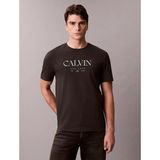 Calvin Klein Erkek Kısa Kol Bisiklet Yaka CALVIN Yazı Desenli Pamuklu Siyah T-Shirt LV04RE807G-8MN