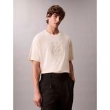 Calvin Klein Erkek Kısa Kol Bisiklet Yaka Ck Yazı Detay Reqular Fit Krem T-Shirt LV04LE200G-YAC - Ekru - 2XL