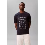 Calvin Klein Erkek Kısa Kol Bisiklet Yaka Ck Yazı Detay Reqular Fit Lacivert T-Shirt LV04RF814G-CEF - XL