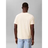 Calvin Klein Erkek Krem Calvin Klein Ss Badge 30S Jersey, 41M, S Krem Erkek T-Shirt