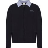 Calvin Klein Erkek Lacivert Calvin Klein Ls Boıled 100% Merıno Contrast C Erkek Lacivert Fermuarlı Ceket - Renk