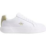 Calvin Klein Erkek Logo Kabartmalı Düşük Bilekli %100 Deri Beyaz Sneaker YM0YM01344-0LE
