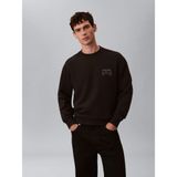 Calvin Klein Erkek Ls Terry Grafik Detaylı Sweatshirt,Siyah M