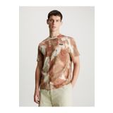 Calvin Klein Erkek Marka Logolu Pamuklu Normal Kalıp Günlük Bej T-Shirt -0F6 K10K112759