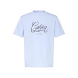 Calvin Klein Erkek Mavi T-Shirt, Calvin Script Graphic, 2XL Beden