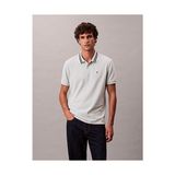 Calvin Klein Erkek Monogram Pique Polo T-Shirt - Gri - XL