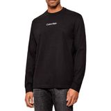 Calvin Klein Erkek Normal Kalıp %100 Pamuklu Yuvarlak Yakalı Uzun Kollu Siyah T-Shirt LV04LD232G-UB1 - 2XL