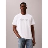 Calvin Klein Erkek Normal Kalıp Logo Desenli Yuvarlak Yaka Pamuklu Kısa Kollu Beyaz T-Shirt LV04RG822G-YAF - XL