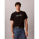 Calvin Klein Erkek Normal Kalıp Logo Desenli Yuvarlak Yaka Pamuklu Kısa Kollu Siyah T-Shirt LV04RG822G-UB1