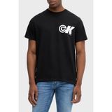 Calvin Klein Erkek Normal Kalıp Yuvarlak Yaka Ck Logo Baskılı Kısa Kollu Siyah T-Shirt LV04RC835G-UB1