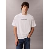 Calvin Klein Erkek Normal Kalıp Yuvarlak Yaka Pamuklu Logo Detaylı Kısa Kollu Beyaz T-Shirt LV04LD230G-YAF - 3XL