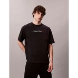 Calvin Klein Erkek Normal Kalıp Yuvarlak Yaka Pamuklu Logo Detaylı Kısa Kollu Siyah T-Shirt LV04LD230G-UB1 - 2XL