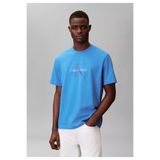 Calvin Klein Erkek Normal Kesim Yuvarlak Yakalı CK Logo Baskılı Pamuklu Kısa Kollu Mavi1 T-Shirt