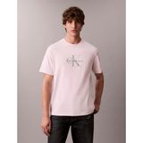Calvin Klein Erkek Normal Kesim Yuvarlak Yakalı Ck Logo Baskılı Pamuklu Kısa Kollu Pembe T-Shirt LV04RB862G-TN9 - XL