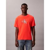 Calvin Klein Erkek Normal Kesim Yuvarlak Yakalı Ck Logo Baskılı Pamuklu Kısa Kollu Turuncu T-Shirt LV04RB862G-6WD - 2XL