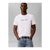 Calvin Klein Erkek Normal Kesim Yuvarlak Yakalı Logo Baskılı Kısa Kollu Beyaz T-Shirt