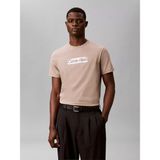 Calvin Klein Erkek Normal Kesim Yuvarlak Yakalı Logo Baskılı Kısa Kollu Kahverengi T-Shirt LV04LG811G-HMT - 3XL