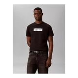 Calvin Klein Erkek Normal Kesim Yuvarlak Yakalı Logo Baskılı Kısa Kollu Siyah T-Shirt
