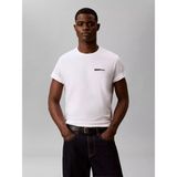 Calvin Klein Erkek Normal Kesim Yuvarlak Yakalı Pamuklu Arkası Logo Baskılı Kısa Kollu Beyaz T-Shirt LV04LG810G-YAF - 2XL