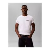 Calvin Klein Erkek Normal Kesim Yuvarlak Yakalı Pamuklu Arkası Logo Baskılı Kısa Kollu Beyaz T-Shirt