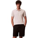 Calvin Klein Erkek Polo Tişört Kısa Kollu Monogram Pique Pamuktan, Beyaz (nefes alma), M