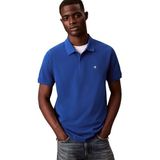 Calvin Klein Erkek Polo Tişört Kısa Kollu Monogram Pique Pamuktan, Mavi (Chase Blue), M