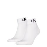 Calvin Klein Erkek Quarter Çorap (2'li Paket), Beyaz, 39-42