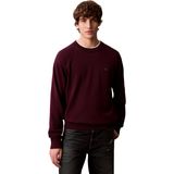 Calvin Klein Erkek Rahat Crewneck Pamuklu Kazak, Mor (Passion Plum), S