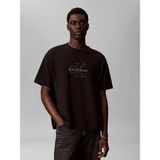 Calvin Klein Erkek Rahat Kesim Ck Logo Işlemeli Yuvarlak Yakalı Kısa Kollu Siyah T-Shirt LV04RG814G-UB1 - XS
