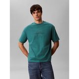 Calvin Klein Erkek Rahat Kesim Ck Logo Işlemeli Yuvarlak Yakalı Kısa Kollu Yeşil T-Shirt LV04RG814G-8ZU - XL