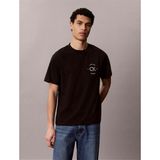 Calvin Klein Erkek Rahat Kesim Yuvarlak Yakalı Logo Desenli Kısa Kollu Siyah T-Shirt LV04RE825G-UB1 - XL