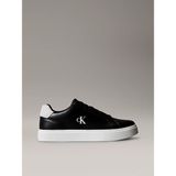 Calvin Klein Erkek Rahat Taban Bağcıklı Deri Düz Taban Siyah Sneaker YM0YM01435-0GM