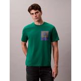 Calvin Klein Erkek Regular Fit %100 Pamuklu Baskılı Kısa Kollu Yeşil T-Shirt LV04RE803G-2ES