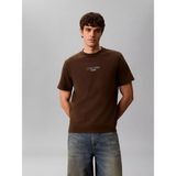 Calvin Klein Erkek Regular Fit Bisiklet Yakalı Kısa Kollu Kahverengi T-Shirt LV04RB824G-TO2 - 3XL