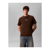 Calvin Klein Erkek Regular Fit Bisiklet Yakalı Kısa Kollu Kahverengi T-Shirt