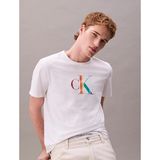 Calvin Klein Erkek Regular Fit Ck Logo Baskılı Pamuklu Kısa Kollu Beyaz T-Shirt LV04RC800G-YAA