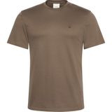 Calvin Klein Erkek Regular Fit Ck Logo Işlemeli Yuvarlak Yakalı Kısa Kollu Kahverengi T-Shirt LV04LB275G-PDK