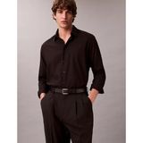 Calvin Klein Erkek Regular Fit Klasik Yaka Pamuklu Uzun Kollu Siyah Gömlek LV04LE111G-UB1 - 2XL