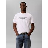 Calvin Klein Erkek Regular Fit Logo Baskılı Yuvarlak Yakalı Kısa Kollu Beyaz T-Shirt LV04LG813G-YAF - XS