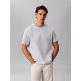 Calvin Klein Erkek Regular Fit Logo Baskılı Yuvarlak Yakalı Kısa Kollu Mavi T-Shirt LV04LG813G-CIQ - XL
