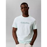 Calvin Klein Erkek Regular Fit Yuvarlak Yakalı Logo Baskılı Pamuklu Kısa Kollu Açık Yeşil T-Shirt LV04LG809G-4TP - XL