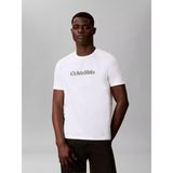 Calvin Klein Erkek Regular Fit Yuvarlak Yakalı Logo Baskılı Pamuklu Kısa Kollu Beyaz T-Shirt LV04LG809G-YAF - XL