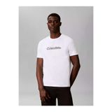 Calvin Klein Erkek Regular Fit Yuvarlak Yakalı Logo Baskılı Pamuklu Kısa Kollu Beyaz T-Shirt