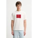 Calvin Klein Erkek Regular Fit Yuvarlak Yakalı Logo Desenli Kısa Kollu Beyaz T-Shirt LV04RE832G-YBH - XL