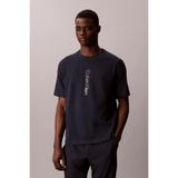 Calvin Klein Erkek Regular Fit Yuvarlak Yakalı Logo Detaylı Kısa Kollu Lacivert T-Shirt