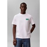 Calvin Klein Erkek Regular Fit Yuvarlak Yakalı Logo Etiketli Pamuklu Kısa Kollu Beyaz T-Shirt LV04RF294G-YAF - XL