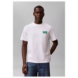 Calvin Klein Erkek Regular Fit Yuvarlak Yakalı Logo Etiketli Pamuklu Kısa Kollu Beyaz T-Shirt