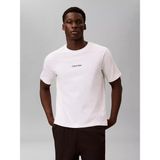 Calvin Klein Erkek Regular Fit Yuvarlak Yakalı Omuzları Şerit Çizgili Kısa Kollu Beyaz T-Shirt LVGMS6K103-100 - XL