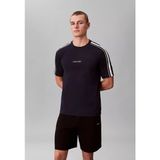 Calvin Klein Erkek Regular Fit Yuvarlak Yakalı Omuzları Şerit Çizgili Kısa Kollu Lacivert T-Shirt LVGMS6K103-0PP